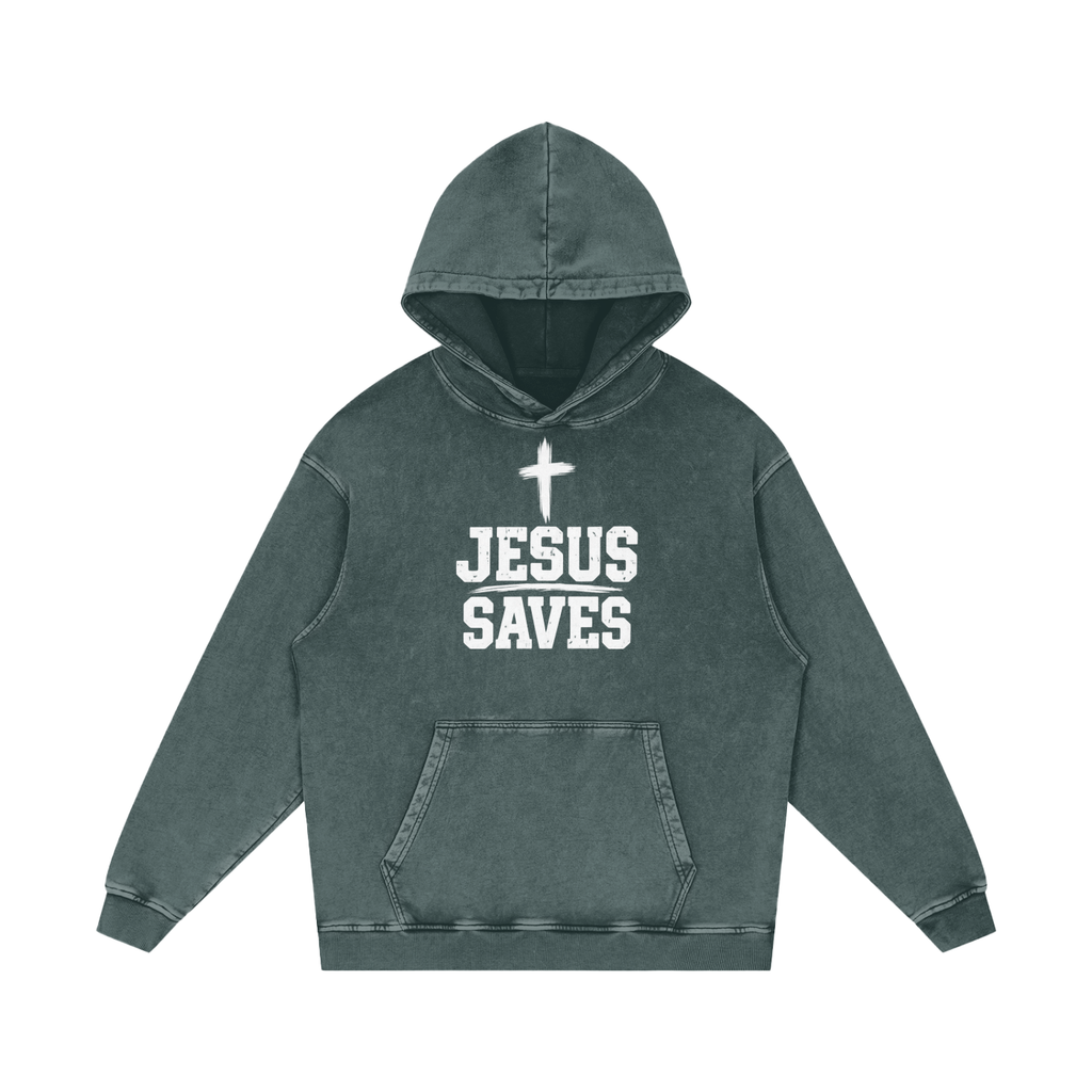 Snow Washed Loose Cotton Hoodie