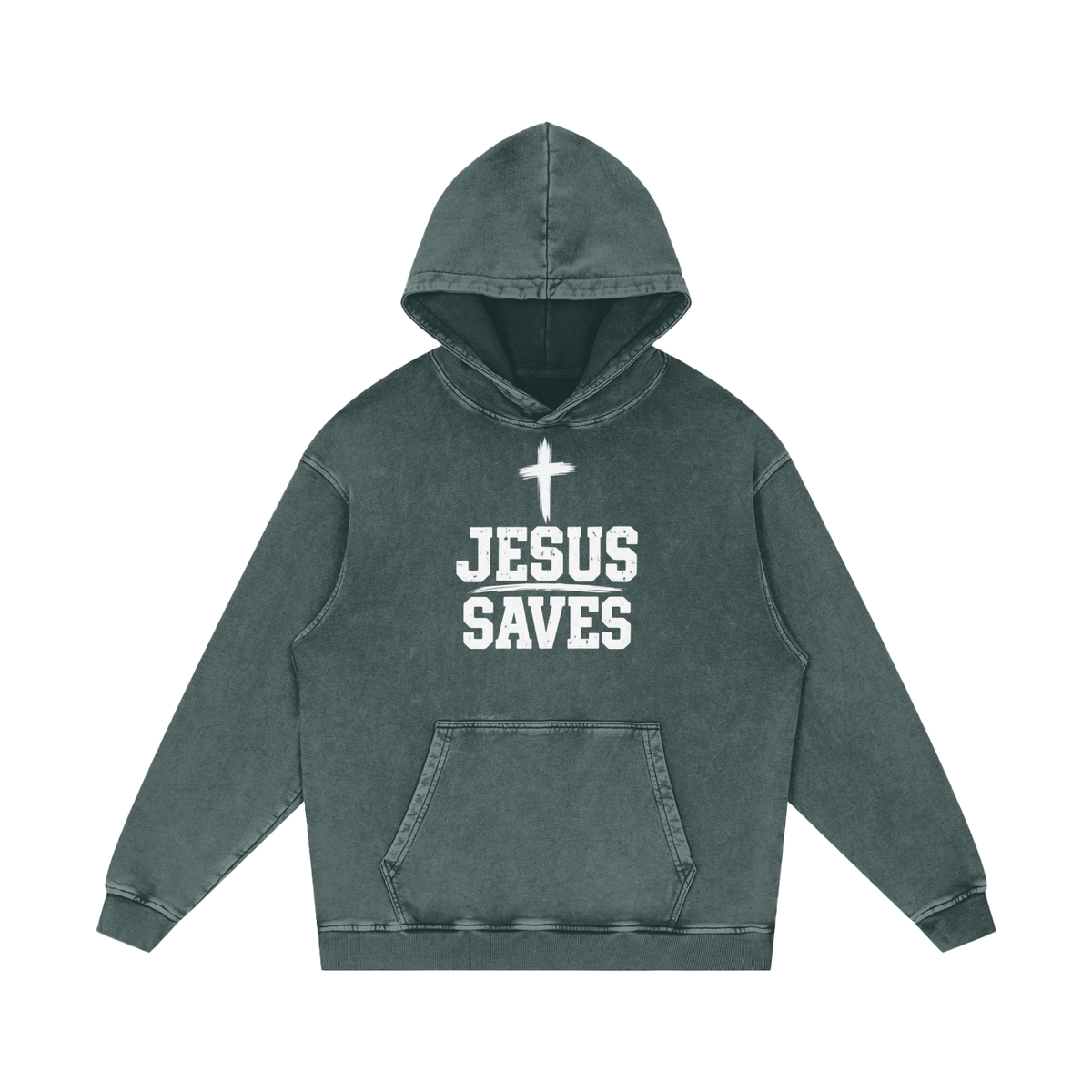 Snow Washed Loose Cotton Hoodie