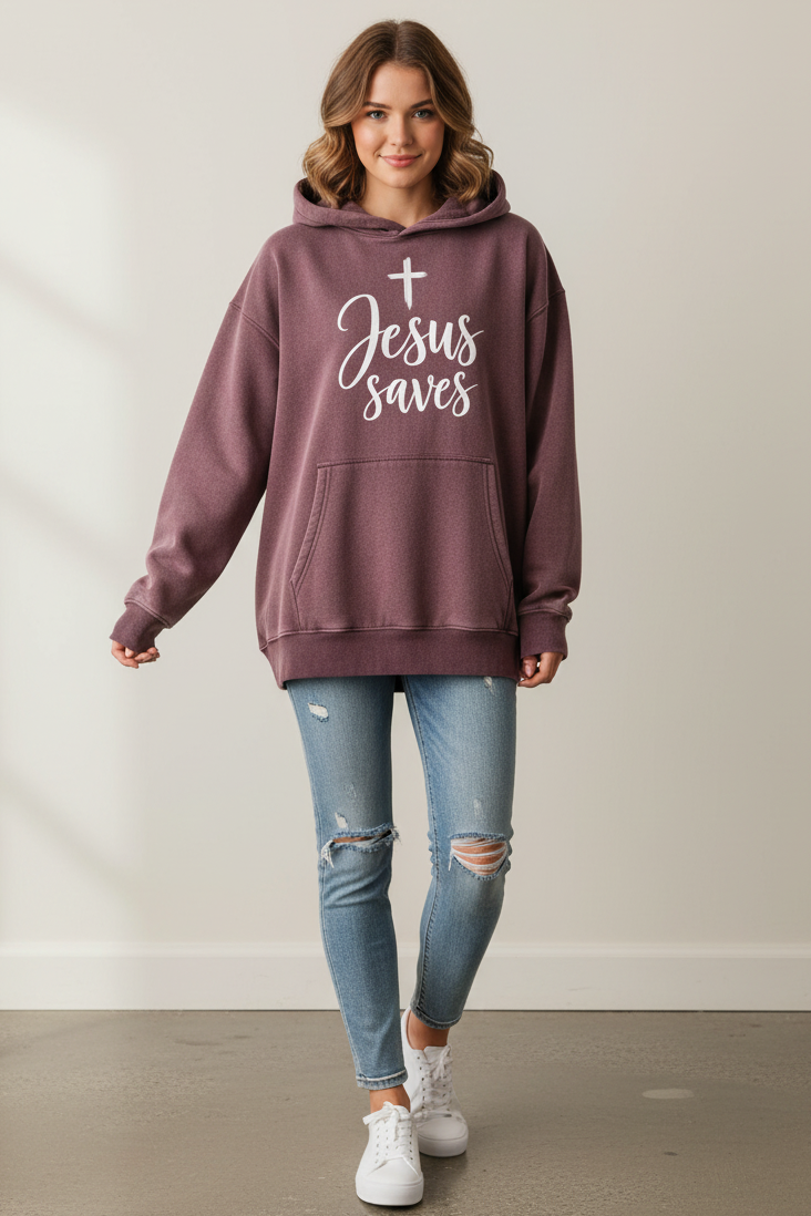 Snow Wash Fleece Oversize Hoodie