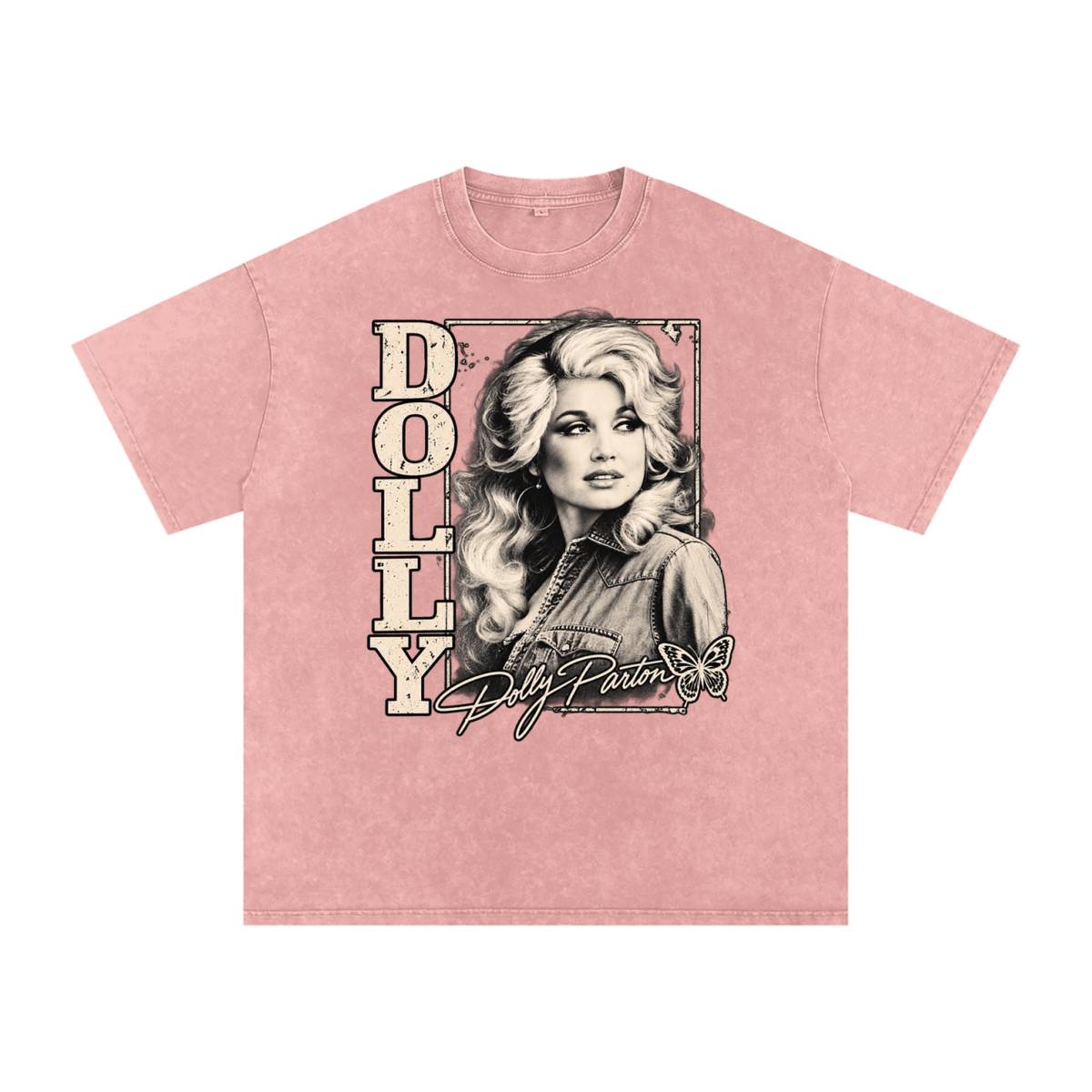 Dolly Parton Snow Washed Oversized Cotton T-Shirt