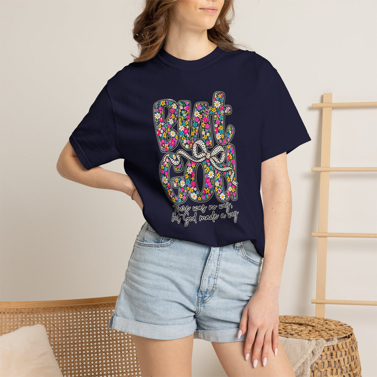 Peace Vibes T-Shirt — "But God" Floral Graphic Tee