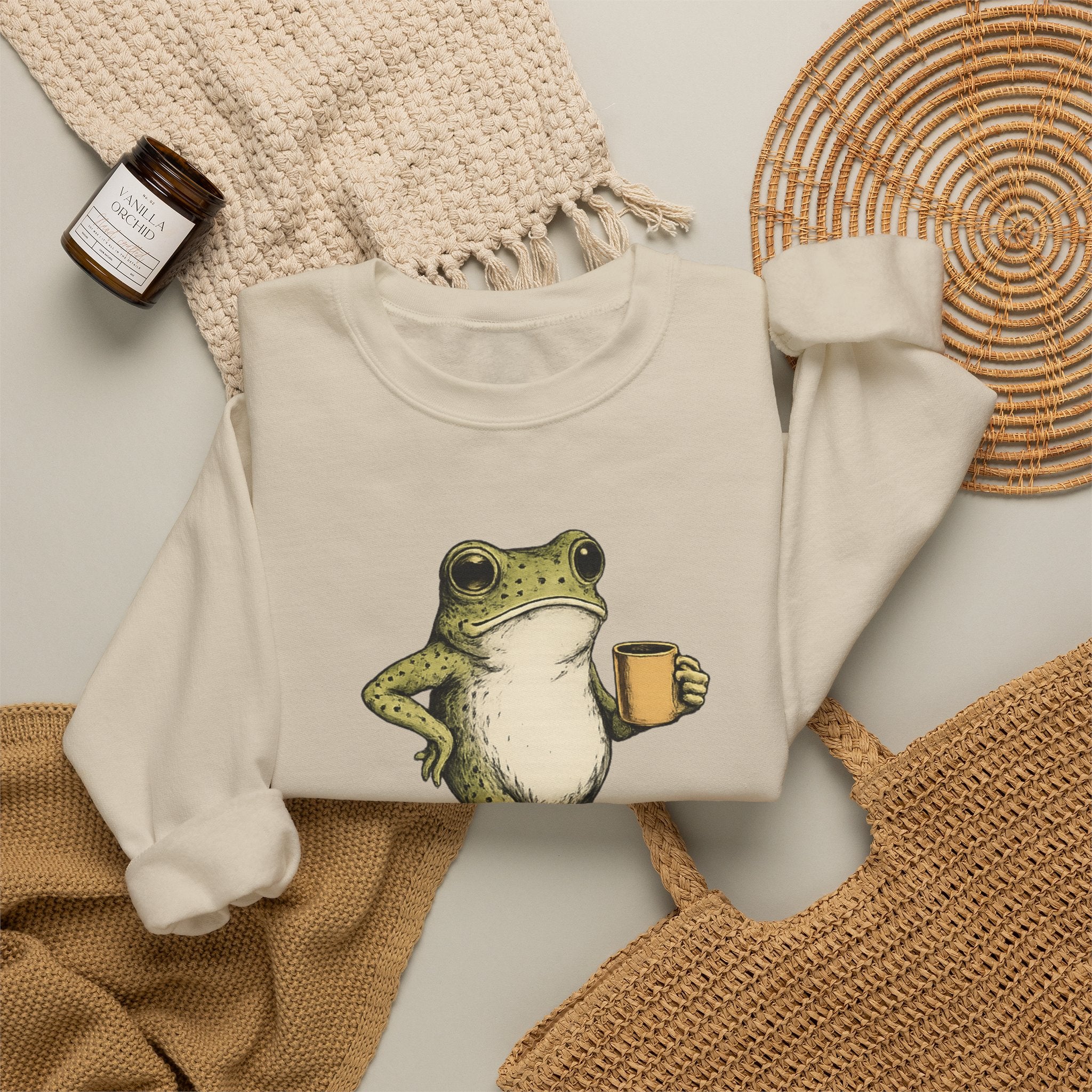 Christian Frog Crewneck Sweatshirt — "I Could Be Meaner But Jesus Said No"
