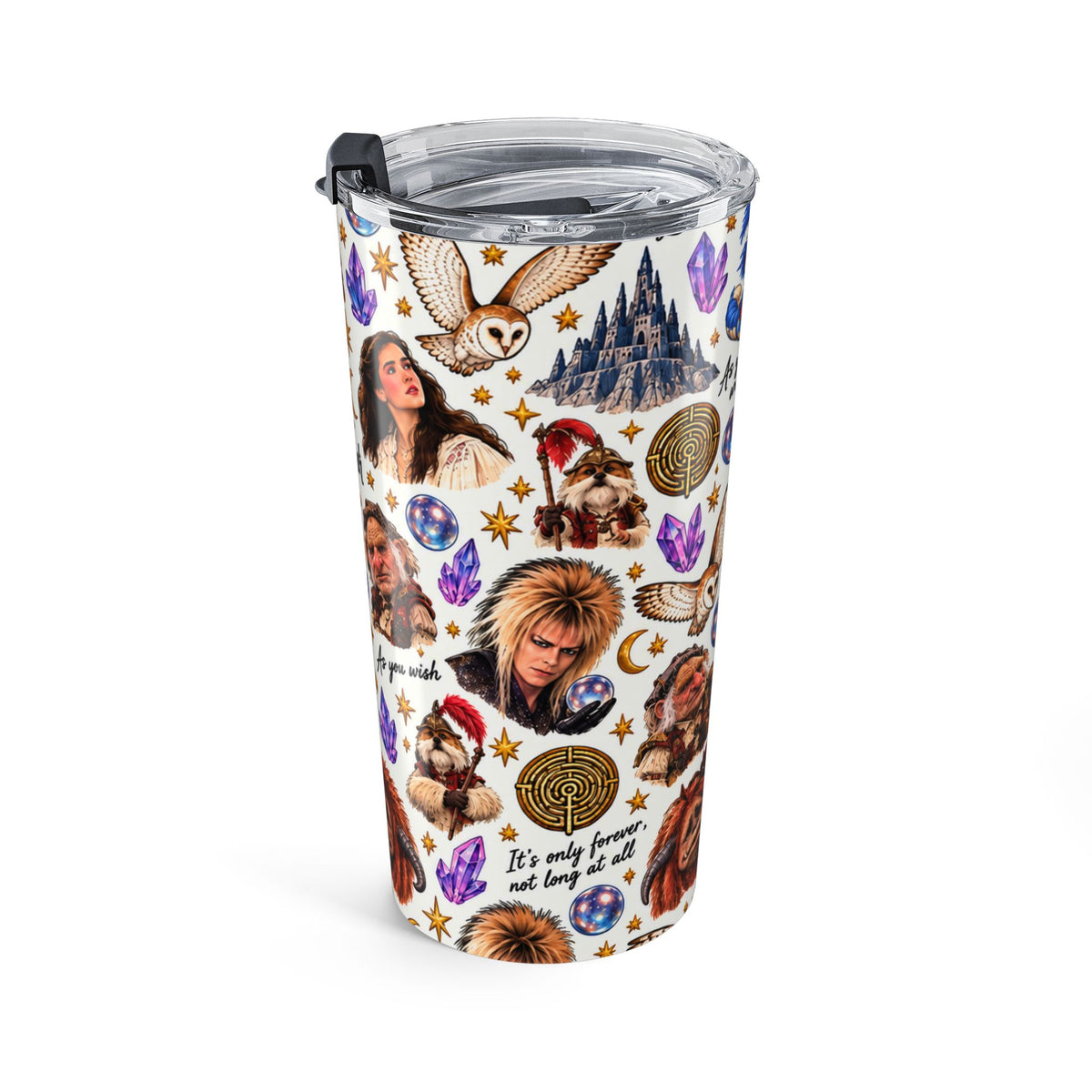 Labyrinth Collage 20oz Tumbler — Retro Movie Character Travel Cup