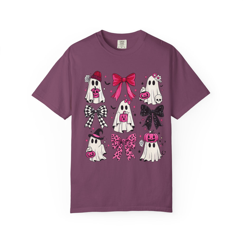 Halloween Ghosts & Bows T-Shirt — Cute Pink Trick-or-Treat Graphic Tee