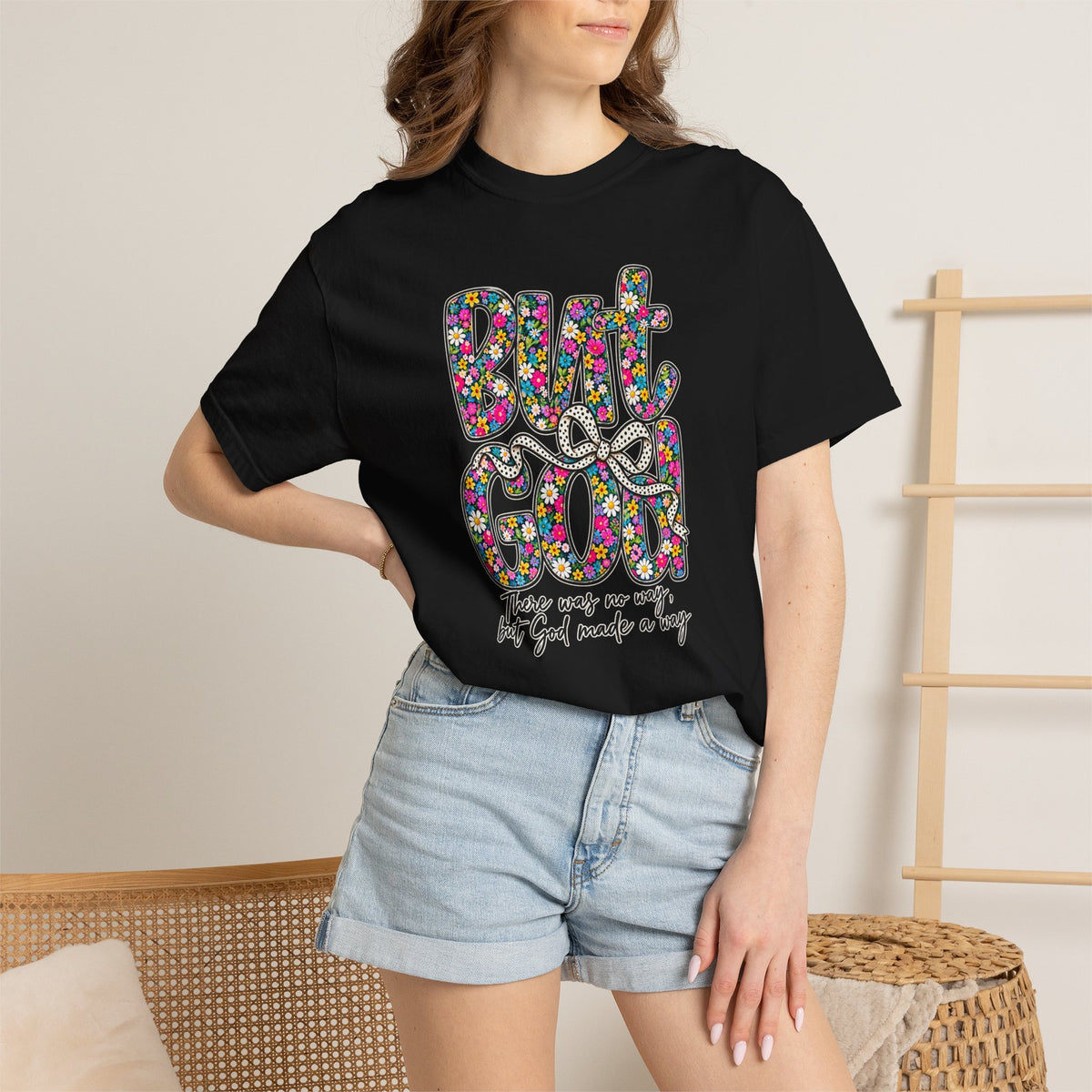 Peace Vibes T-Shirt — "But God" Floral Graphic Tee