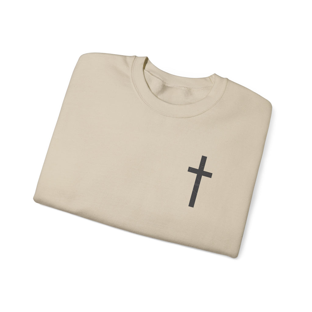 Christian Crewneck Sweatshirt — Isaiah 43:2 Faith Graphic