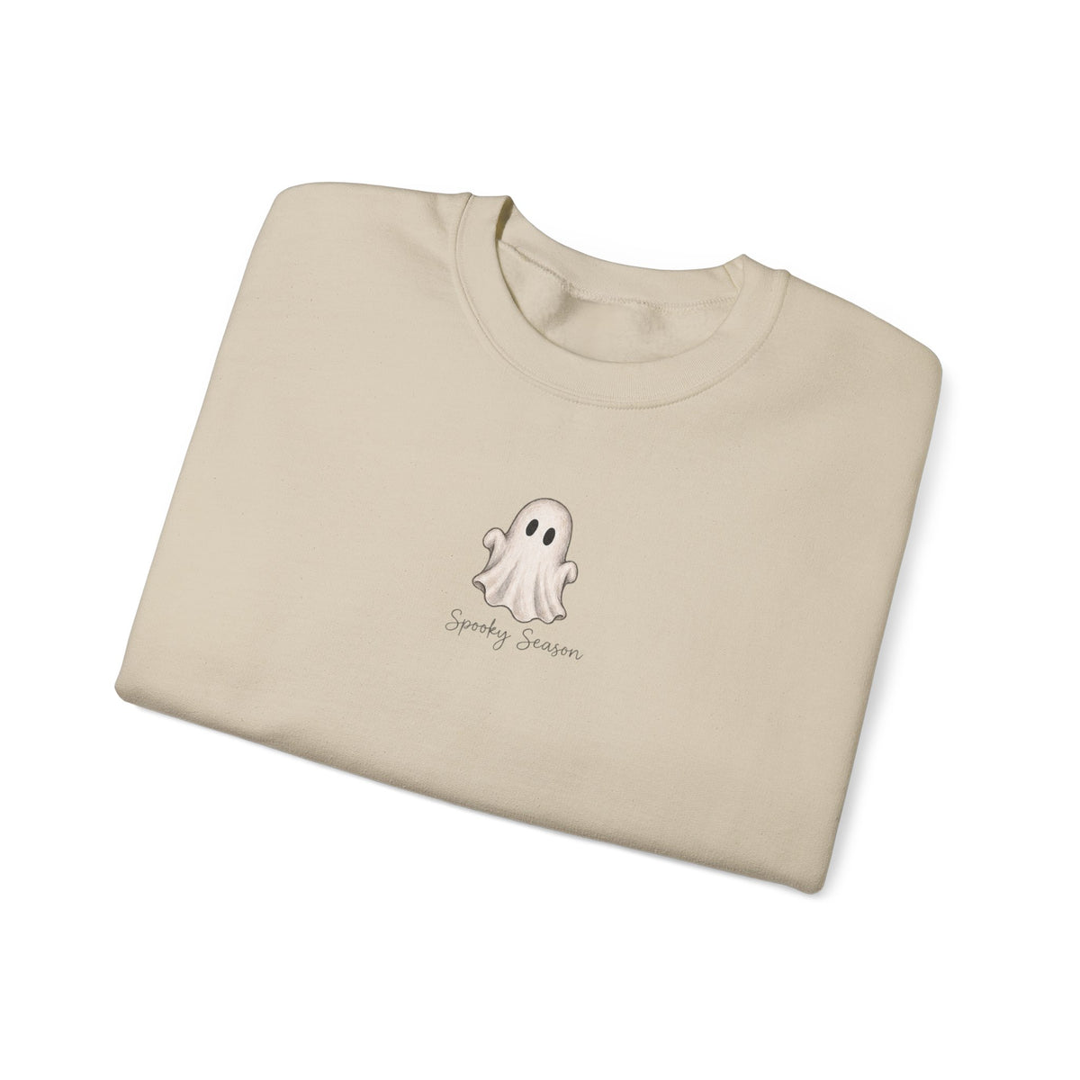 Ghost Cute Crewneck Sweatshirt — Tiny Ghost "Boo" Graphic Pullover