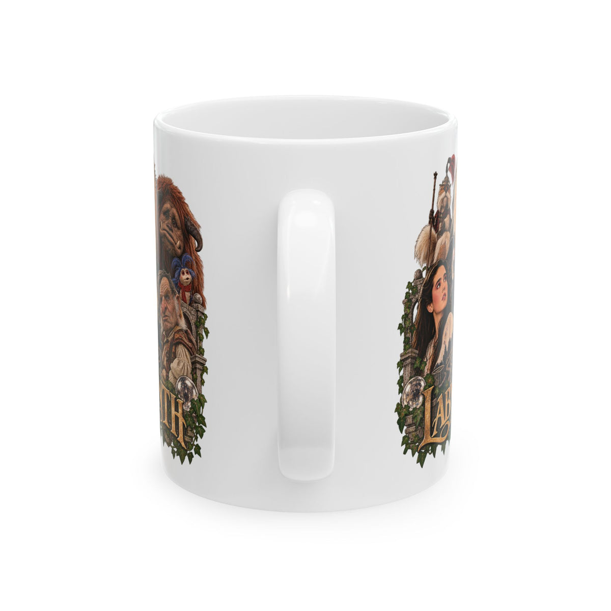 Fantasy Movie Collage Mug — Labyrinth Inspired Ceramic Coffee Cup (11oz, 15oz)
