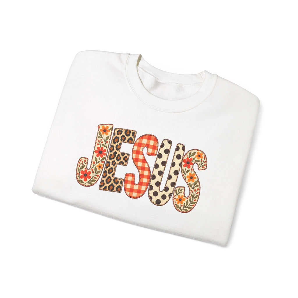 Jesus Floral Patch Sweatshirt — Women's & Men's Christian Crewneck