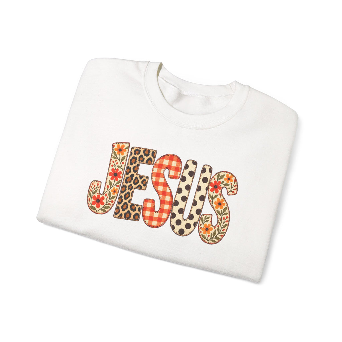 Jesus Floral Patch Sweatshirt — Women's & Men's Christian Crewneck