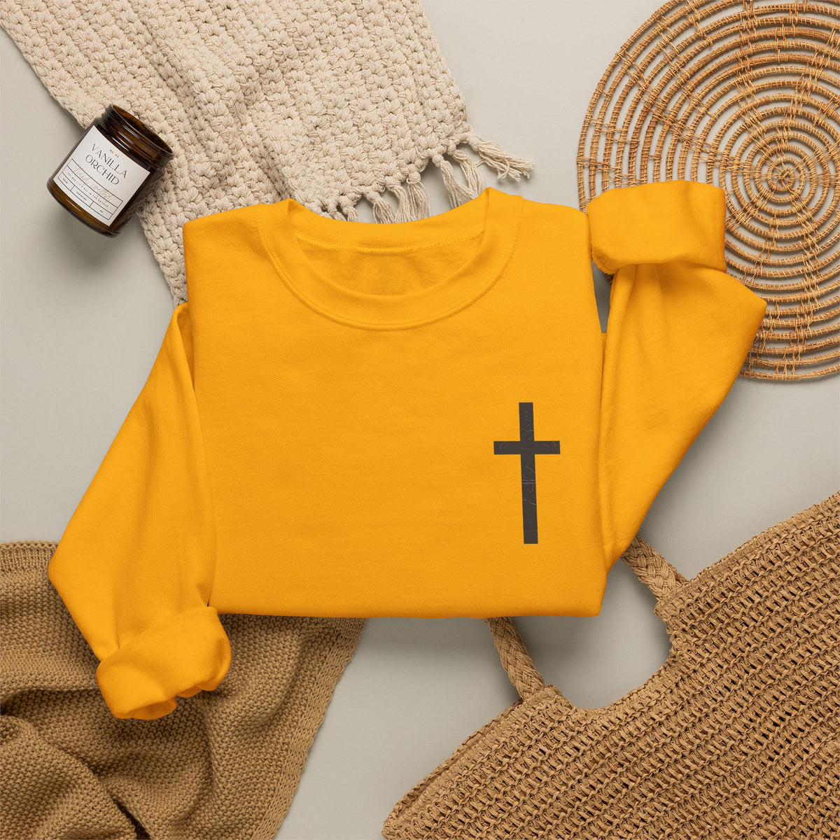 Christian Crewneck Sweatshirt — Isaiah 43:2 Faith Graphic