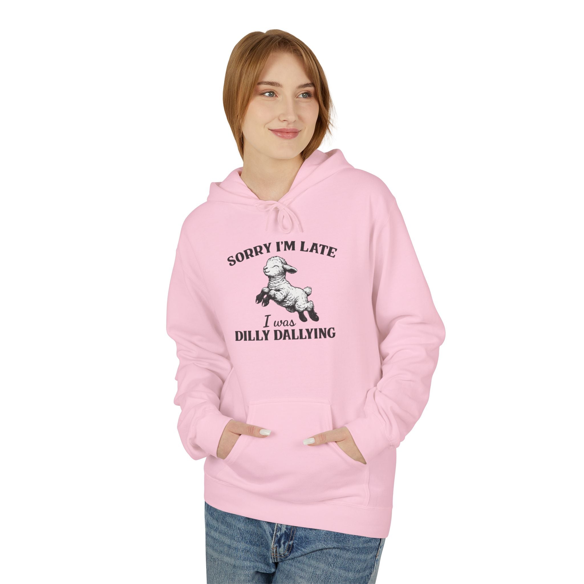 Sorry I'm Late I Was Dilly Dallying Hoodie — Vintage Dog Graphic Pullover