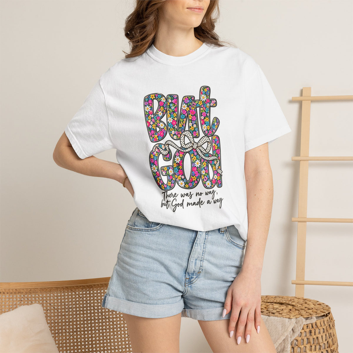 Peace Vibes T-Shirt — "But God" Floral Graphic Tee