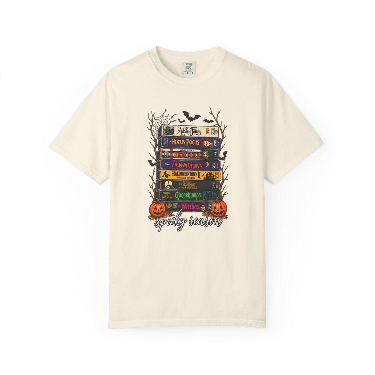 Halloween Book Stack T-Shirt — Spooky Reader Graphic Tee