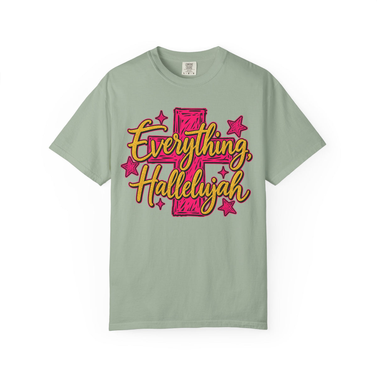 Everything Hallelujah T-Shirt — Christian Faith Graphic Tee with Cross & Stars