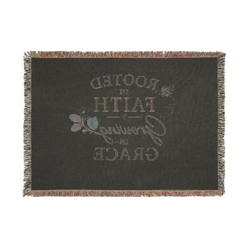Rooted in Faith Woven Blanket – "Rooted in Faith, Growing in Grace" Inspirational Throw