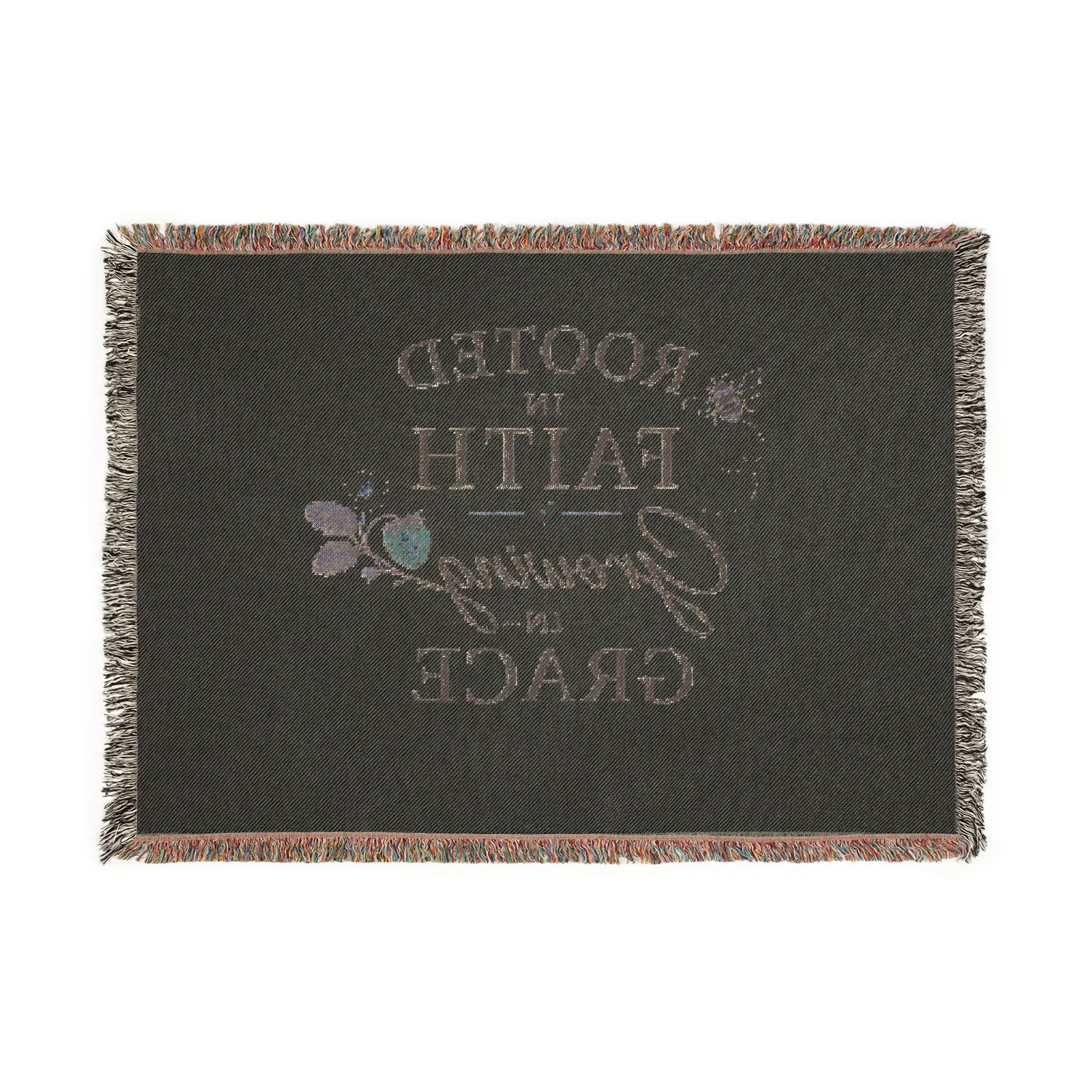 Rooted in Faith Woven Blanket – "Rooted in Faith, Growing in Grace" Inspirational Throw