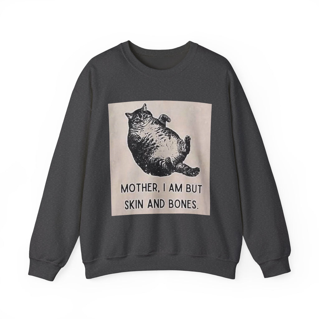 Cat Graphic Sweatshirt — "Mother, I Am But Skin and Bones" Vintage Illustration