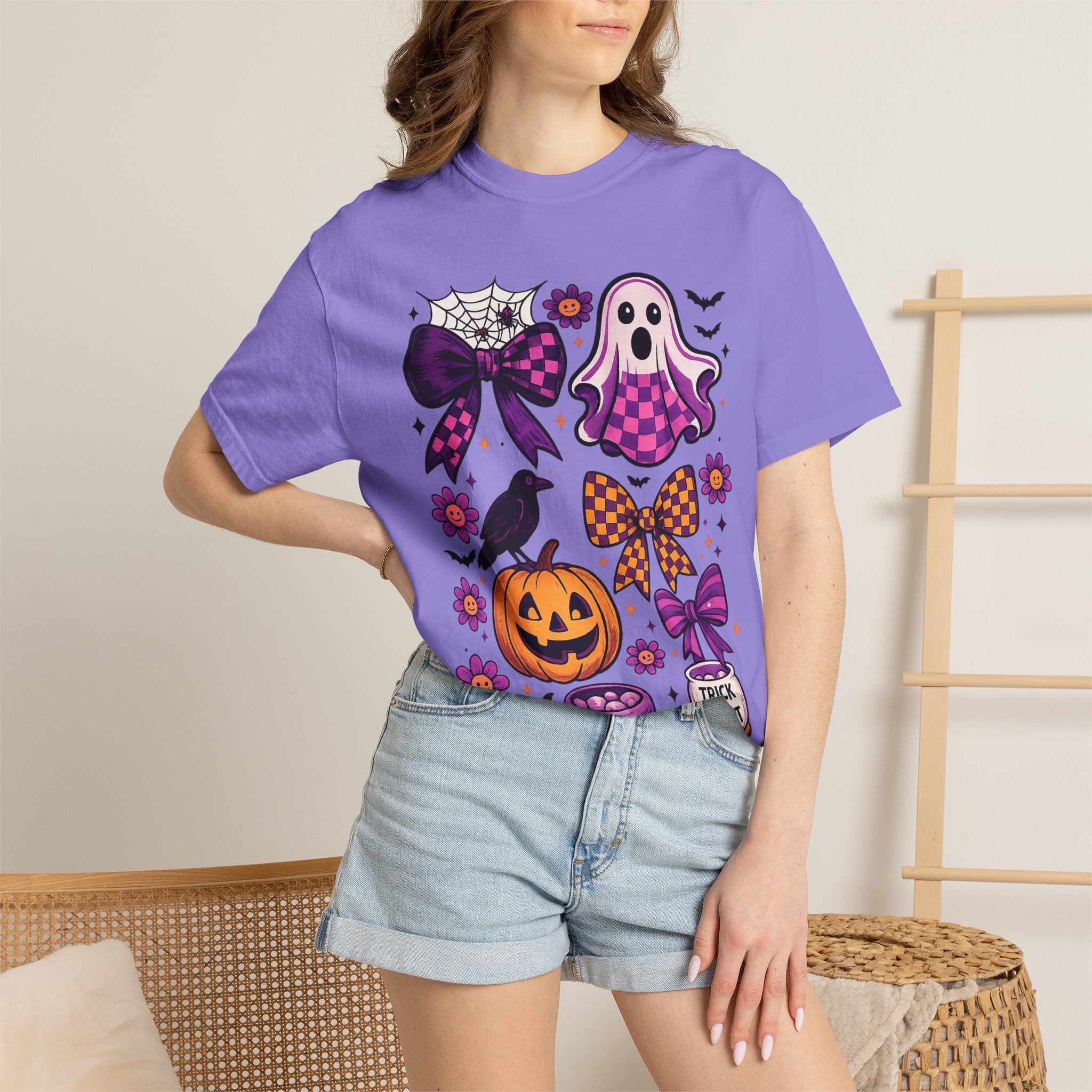 Halloween Cute Ghost & Pumpkin T‑Shirt — Trick or Treat Graphic Tee