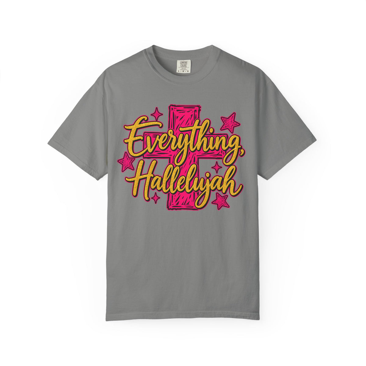 Everything Hallelujah T-Shirt — Christian Faith Graphic Tee with Cross & Stars