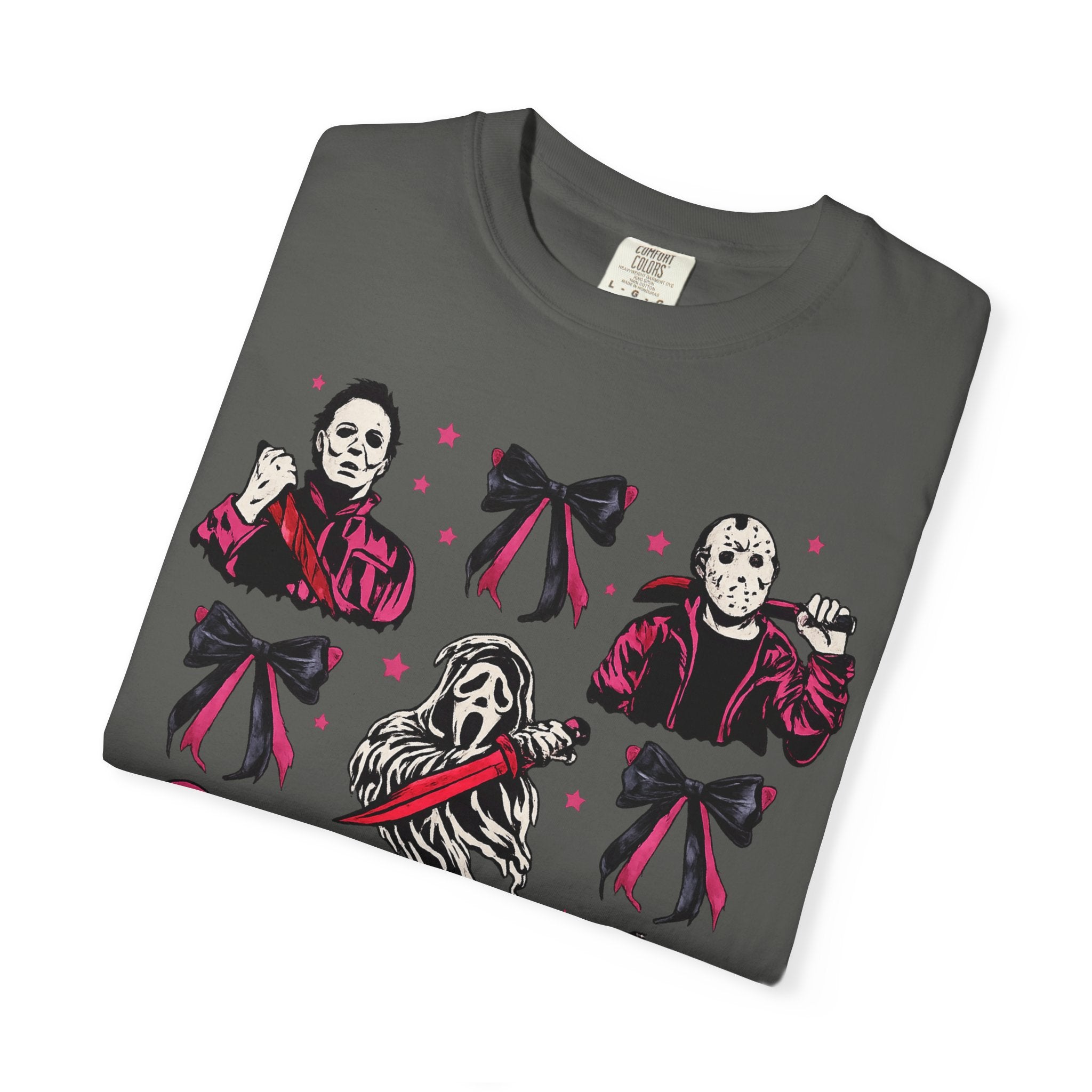 Horror Icons Grid T-Shirt — Classic Slasher Movie Faces