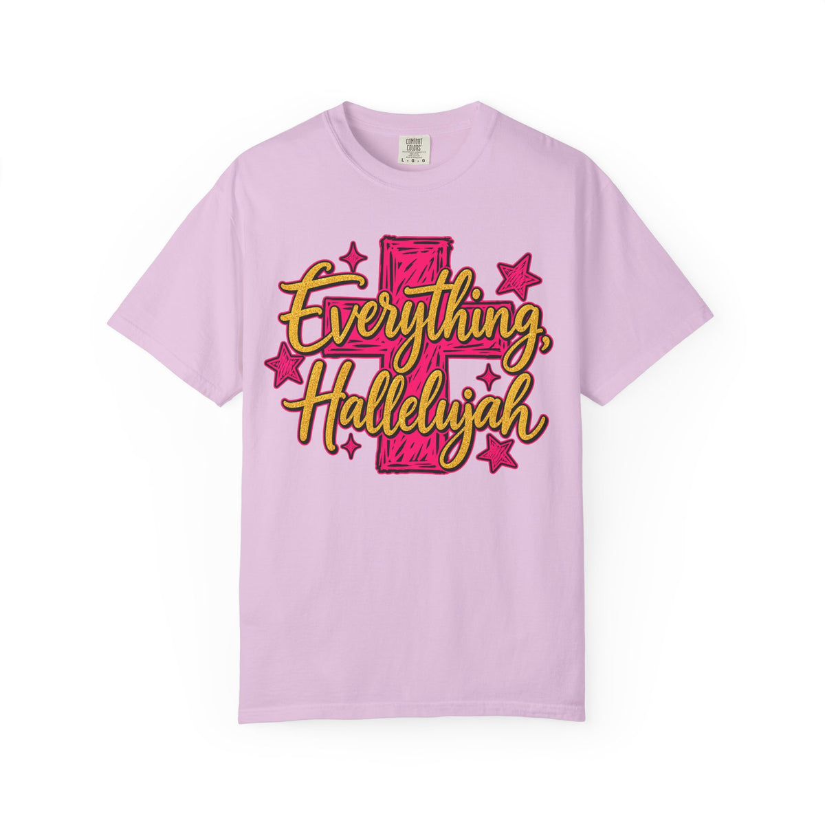 Everything Hallelujah T-Shirt — Christian Faith Graphic Tee with Cross & Stars
