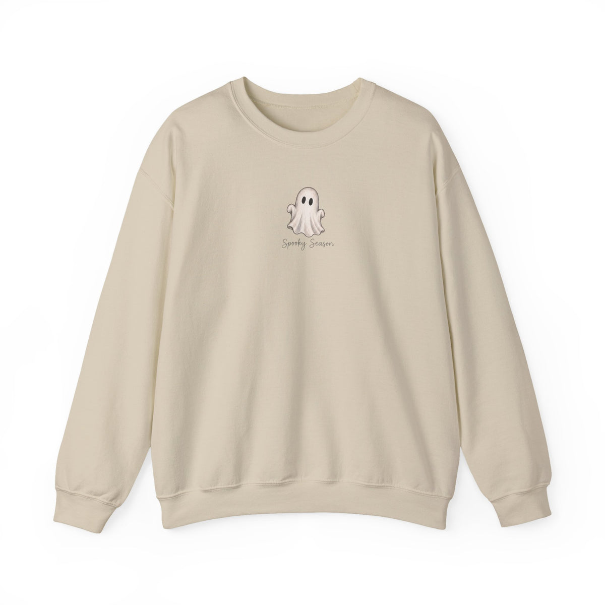 Ghost Cute Crewneck Sweatshirt — Tiny Ghost "Boo" Graphic Pullover