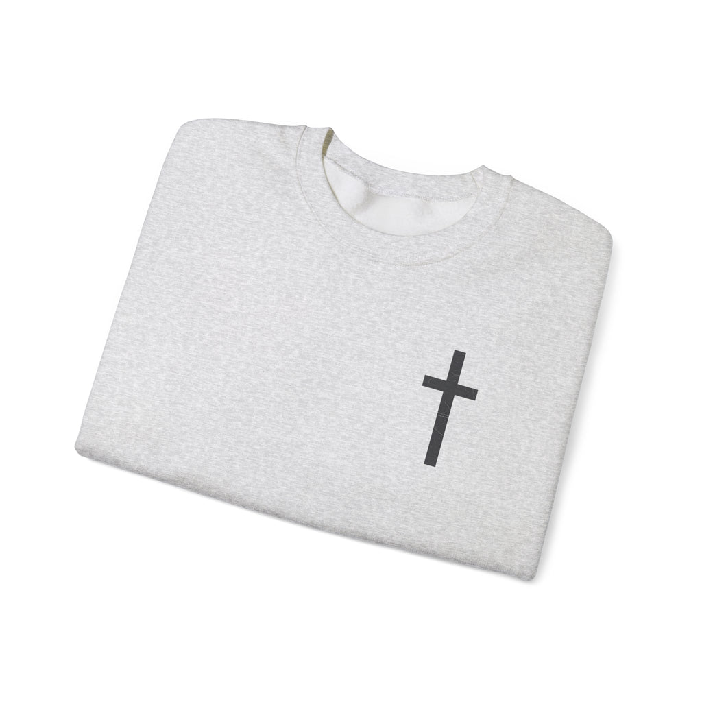 Christian Crewneck Sweatshirt — Isaiah 43:2 Faith Graphic