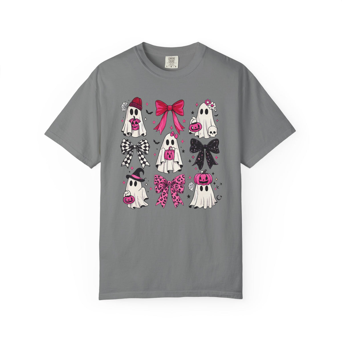 Halloween Ghosts & Bows T-Shirt — Cute Pink Trick-or-Treat Graphic Tee