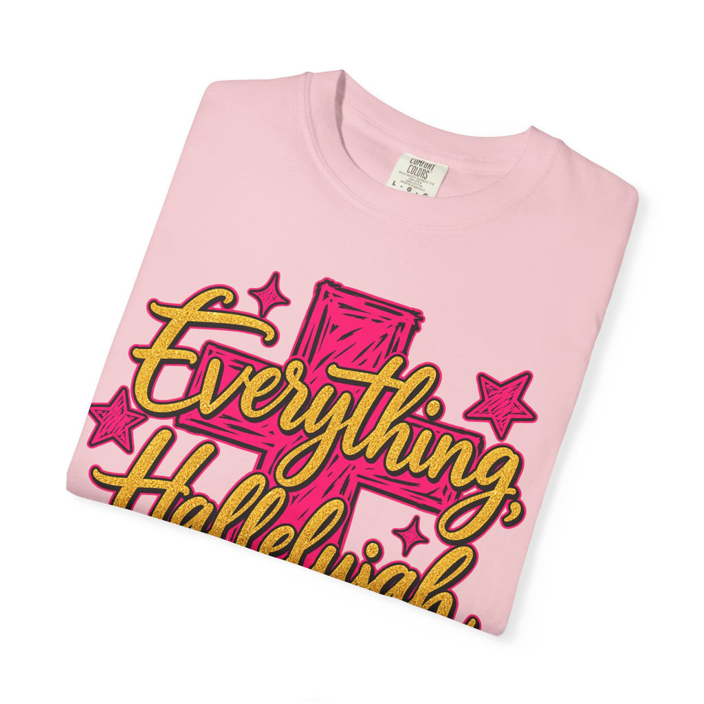 Everything Hallelujah T-Shirt — Christian Faith Graphic Tee with Cross & Stars