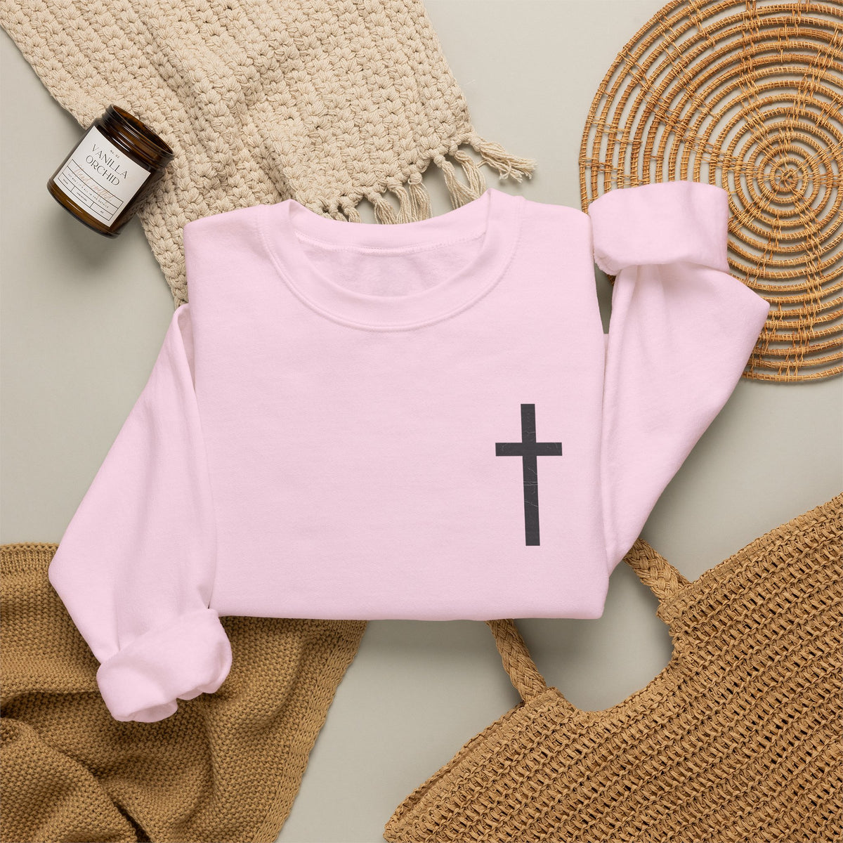 Christian Crewneck Sweatshirt — Isaiah 43:2 Faith Graphic