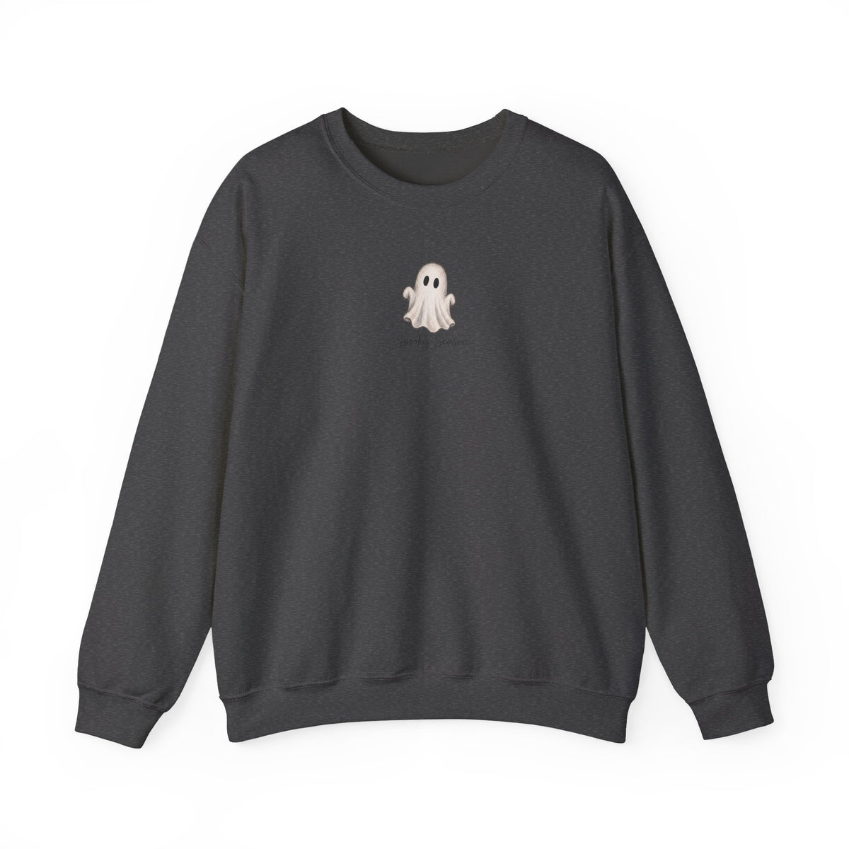 Ghost Cute Crewneck Sweatshirt — Tiny Ghost "Boo" Graphic Pullover