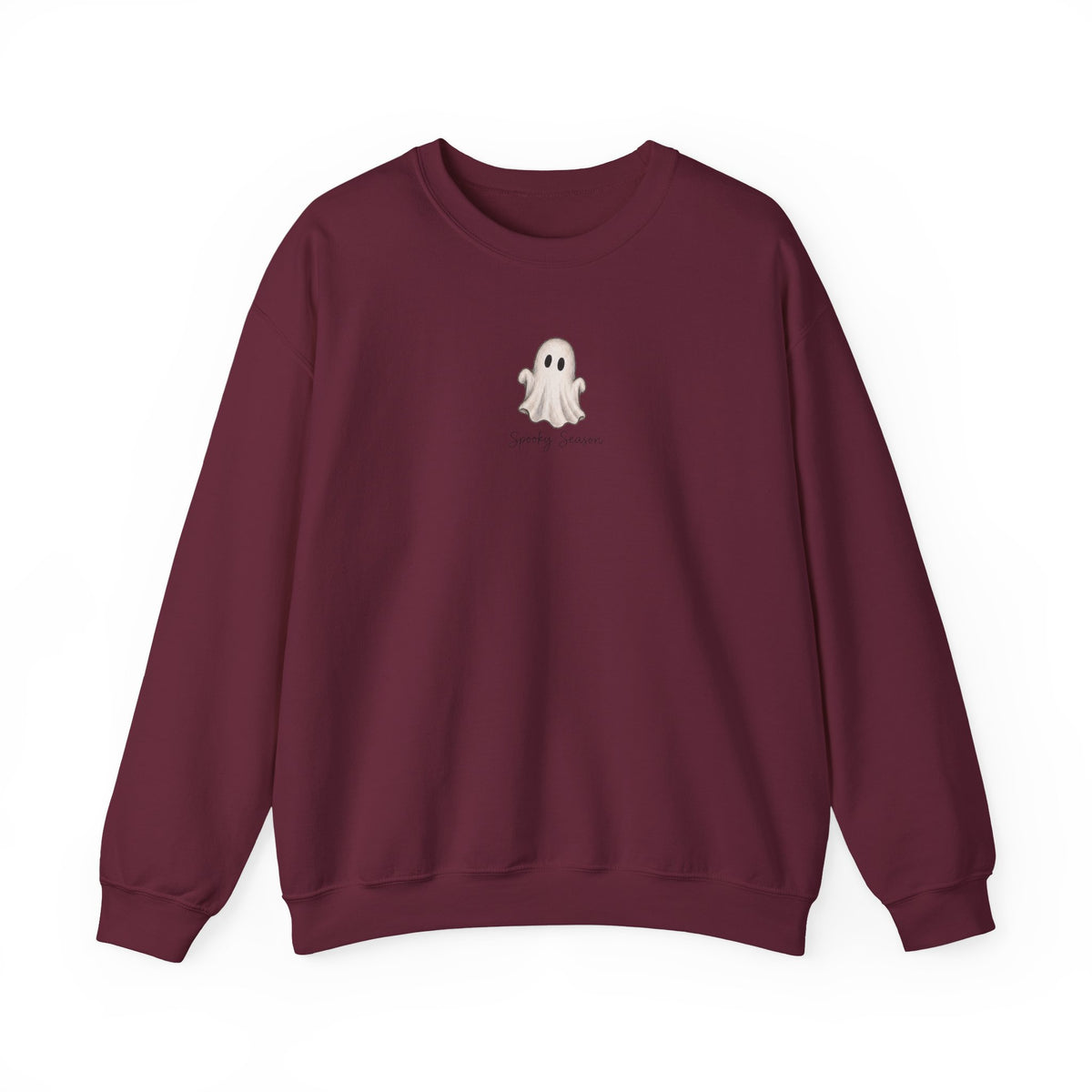 Ghost Cute Crewneck Sweatshirt — Tiny Ghost "Boo" Graphic Pullover