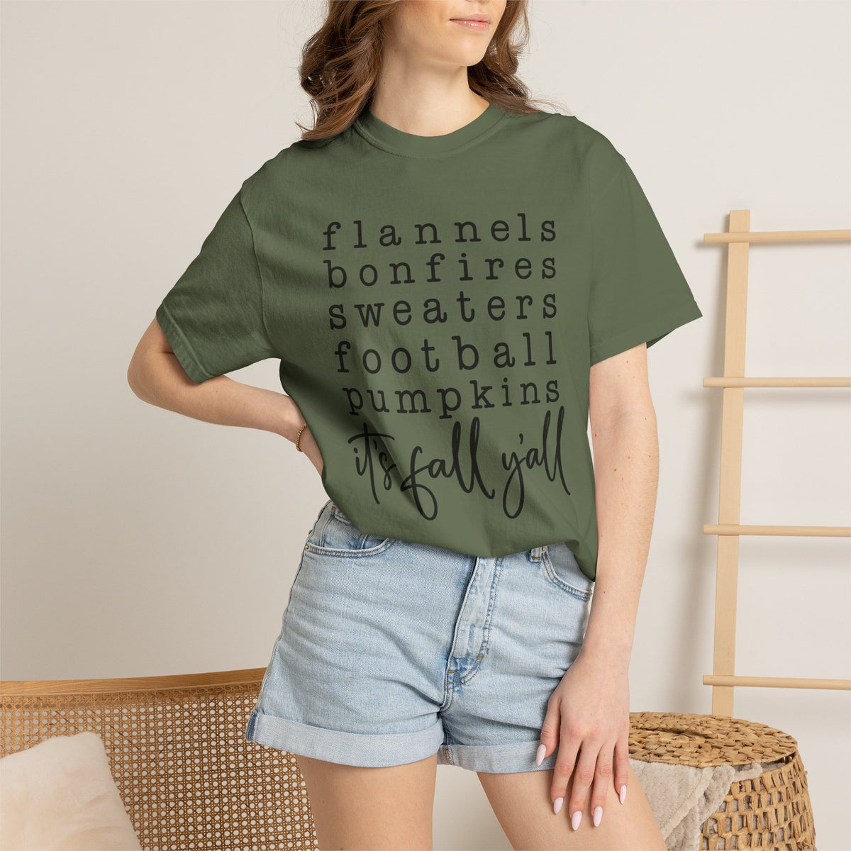 It's Fall Y'all T-Shirt — Flannels, Bonfires, Sweaters & Pumpkins Tee
