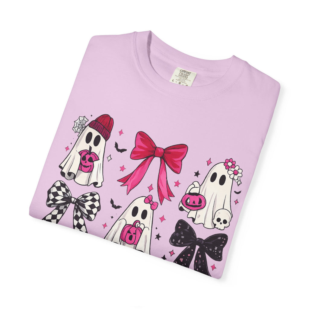 Halloween Ghosts & Bows T-Shirt — Cute Pink Trick-or-Treat Graphic Tee