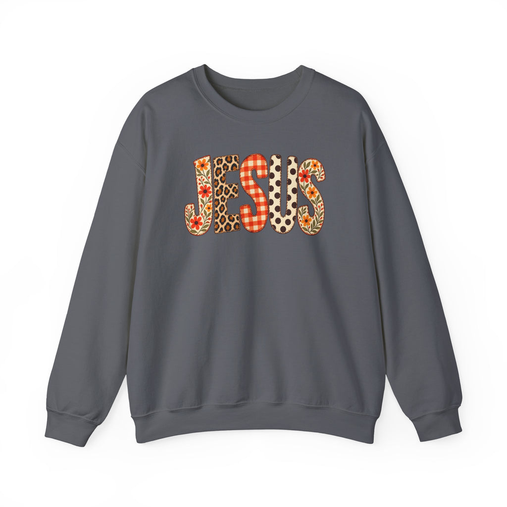 Jesus Floral Patch Sweatshirt — Women's & Men's Christian Crewneck