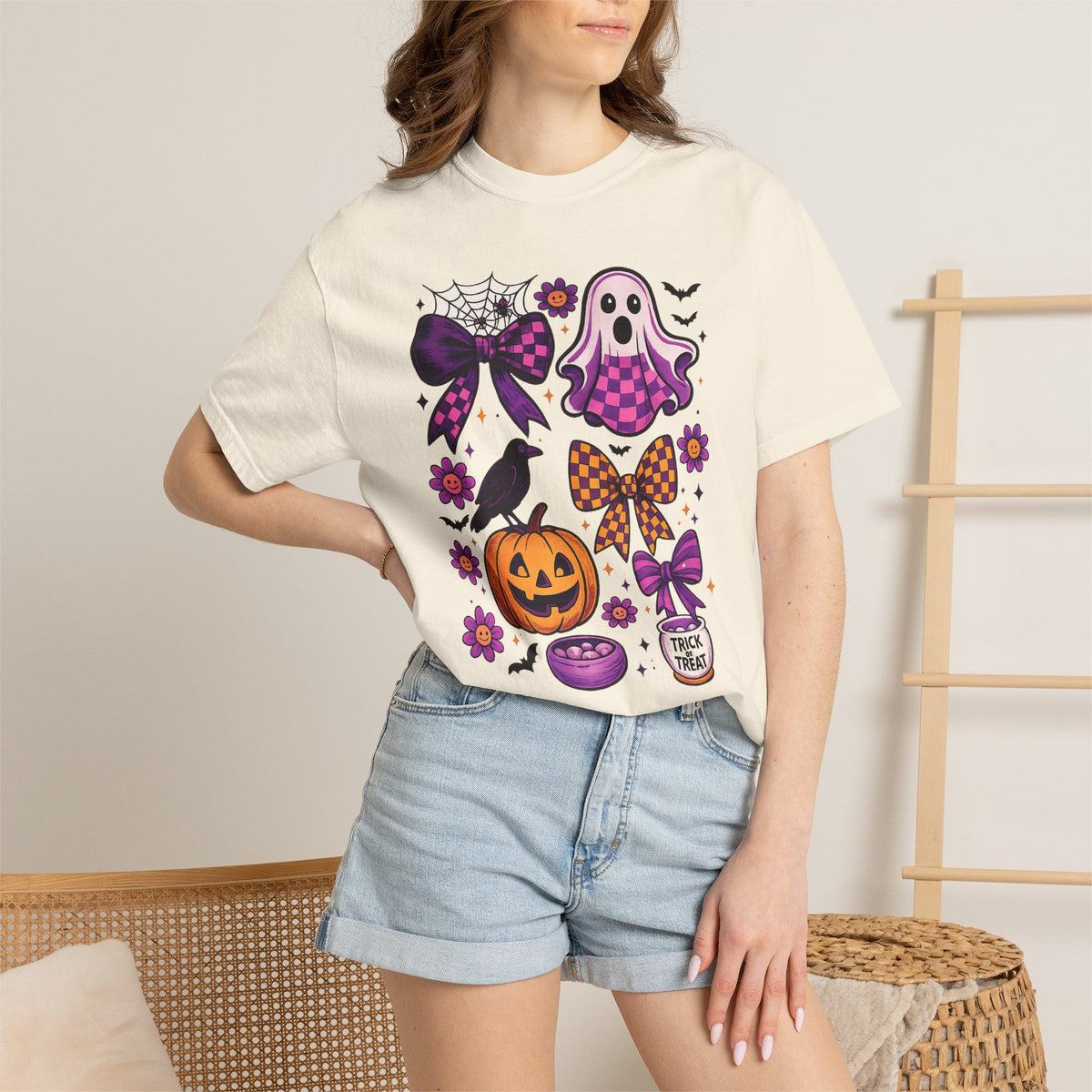 Halloween Cute Ghost & Pumpkin T‑Shirt — Trick or Treat Graphic Tee