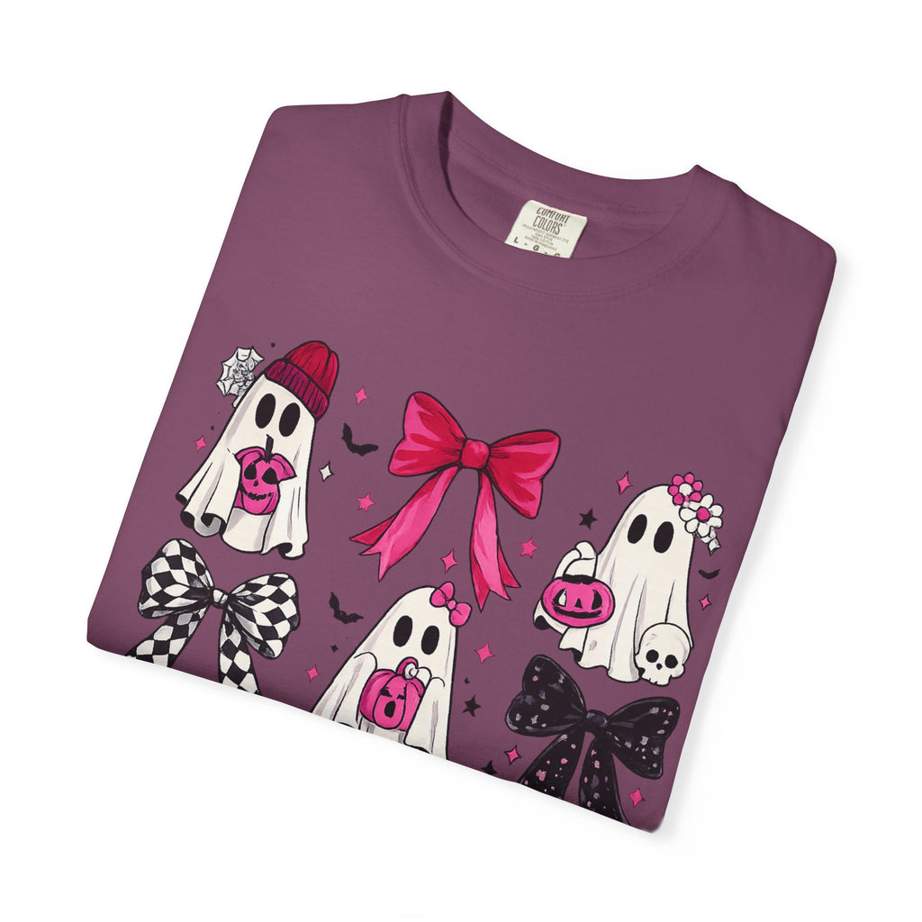 Halloween Ghosts & Bows T-Shirt — Cute Pink Trick-or-Treat Graphic Tee