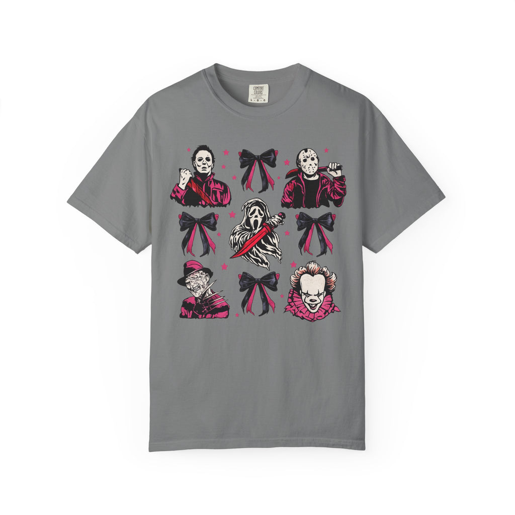 Horror Icons Grid T-Shirt — Classic Slasher Movie Faces