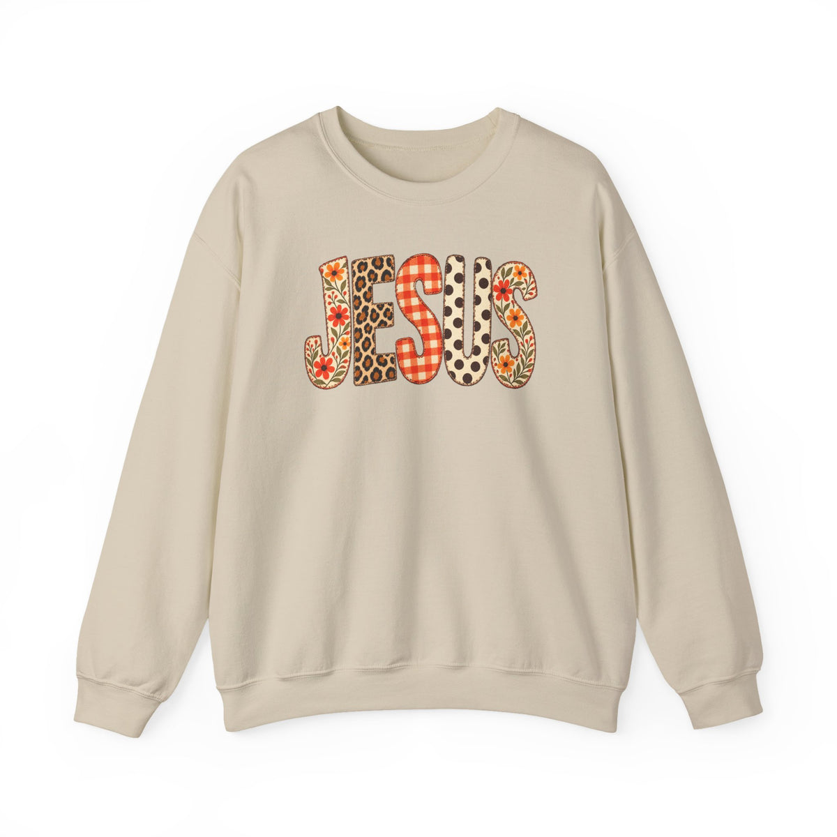 Jesus Floral Patch Sweatshirt — Women's & Men's Christian Crewneck