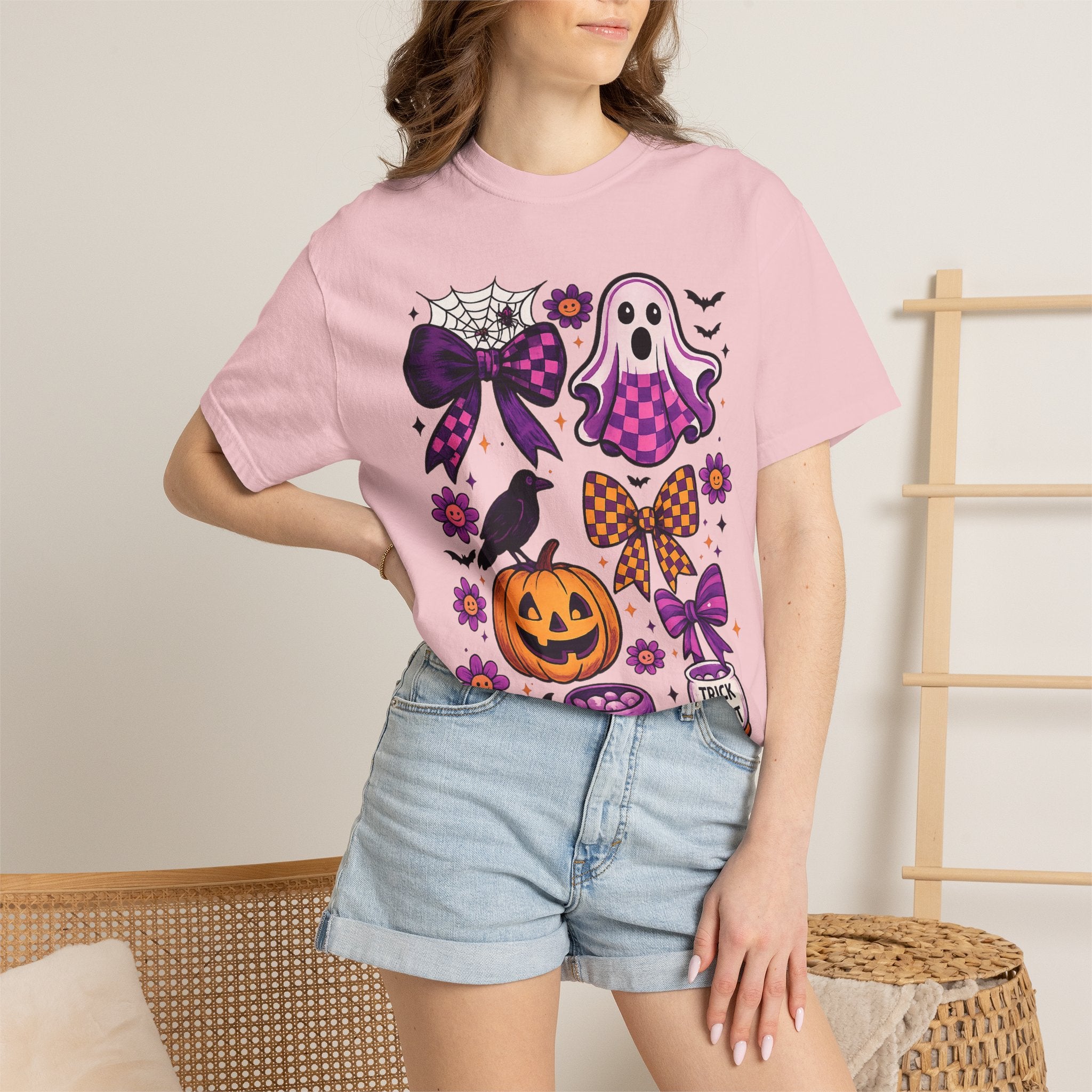Halloween Cute Ghost & Pumpkin T‑Shirt — Trick or Treat Graphic Tee