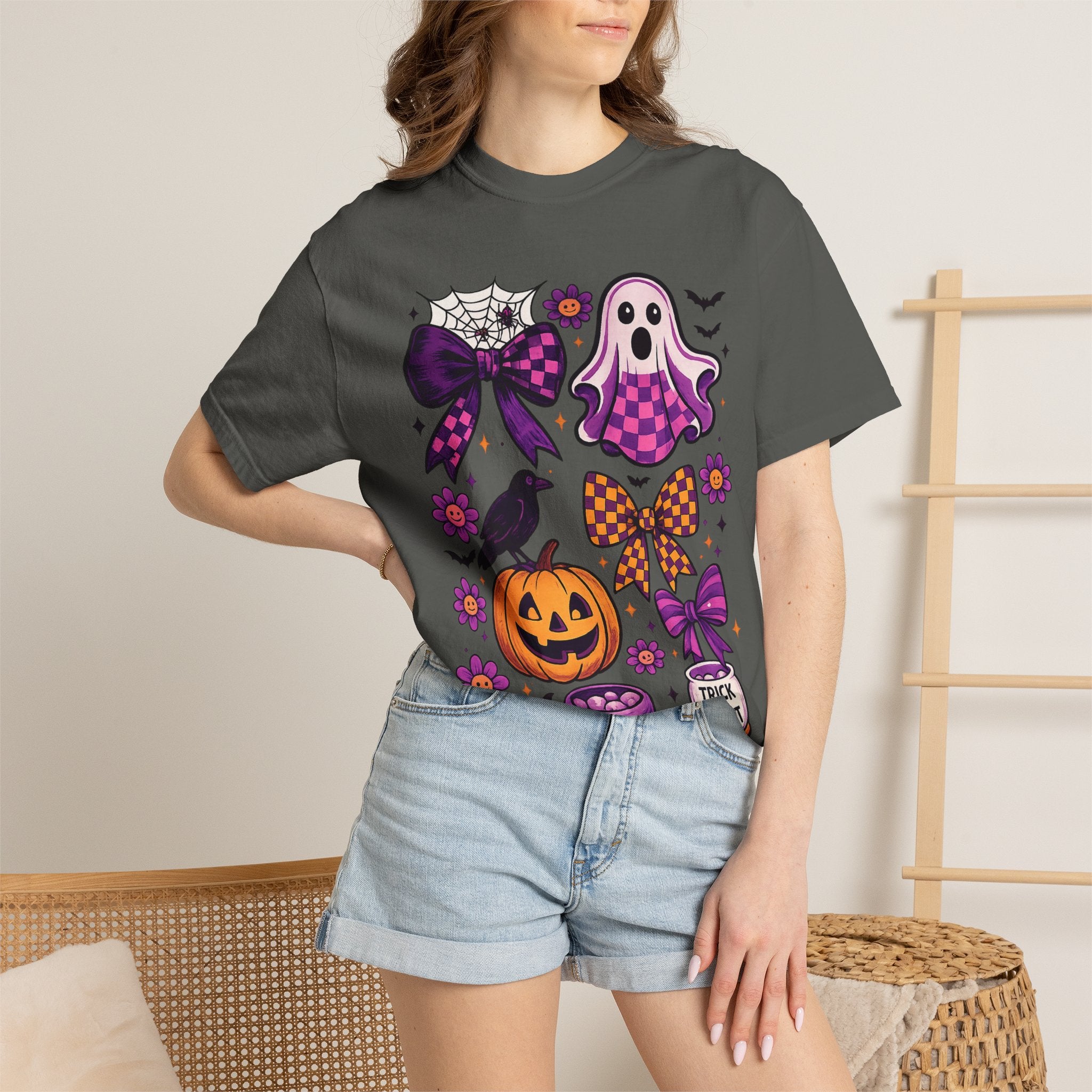 Halloween Cute Ghost & Pumpkin T‑Shirt — Trick or Treat Graphic Tee