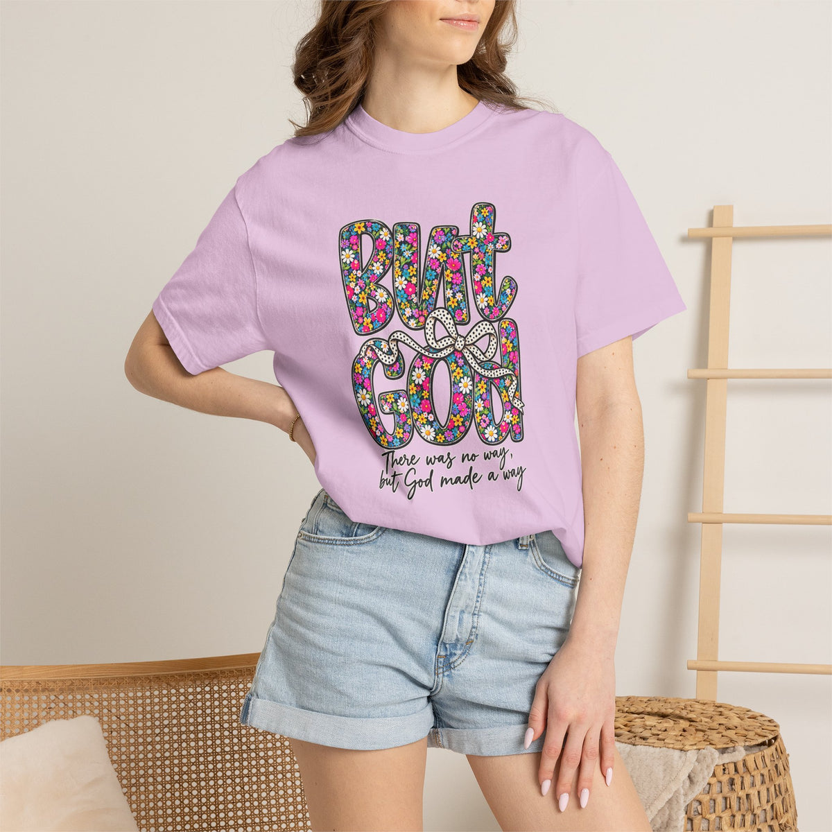 Peace Vibes T-Shirt — "But God" Floral Graphic Tee