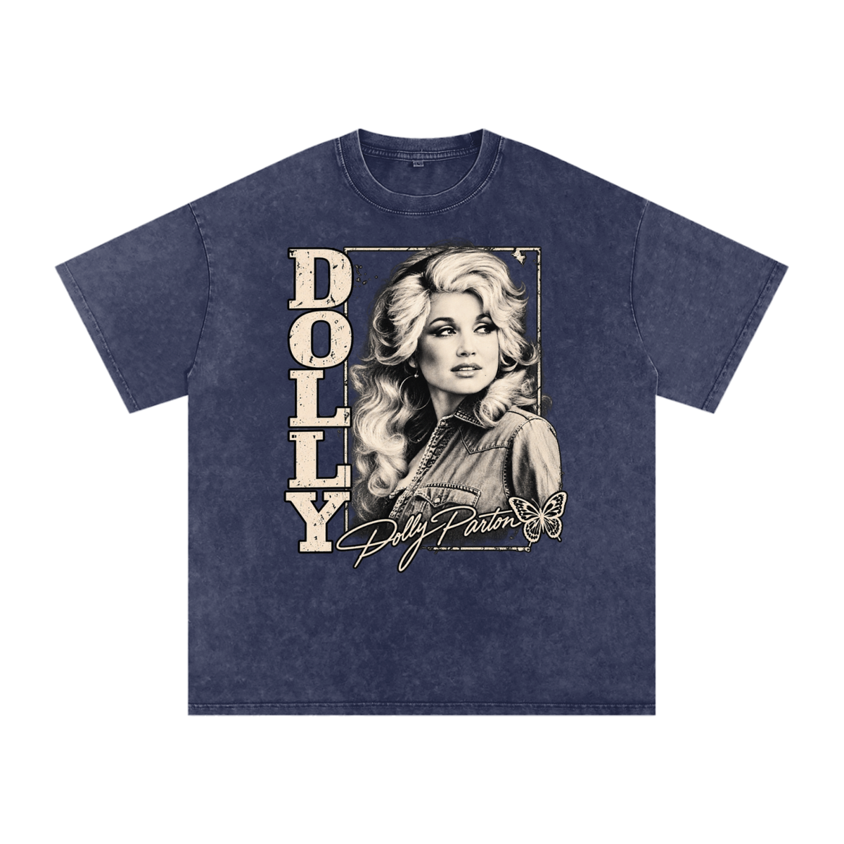 Dolly Parton Snow Washed Oversized Cotton T-Shirt