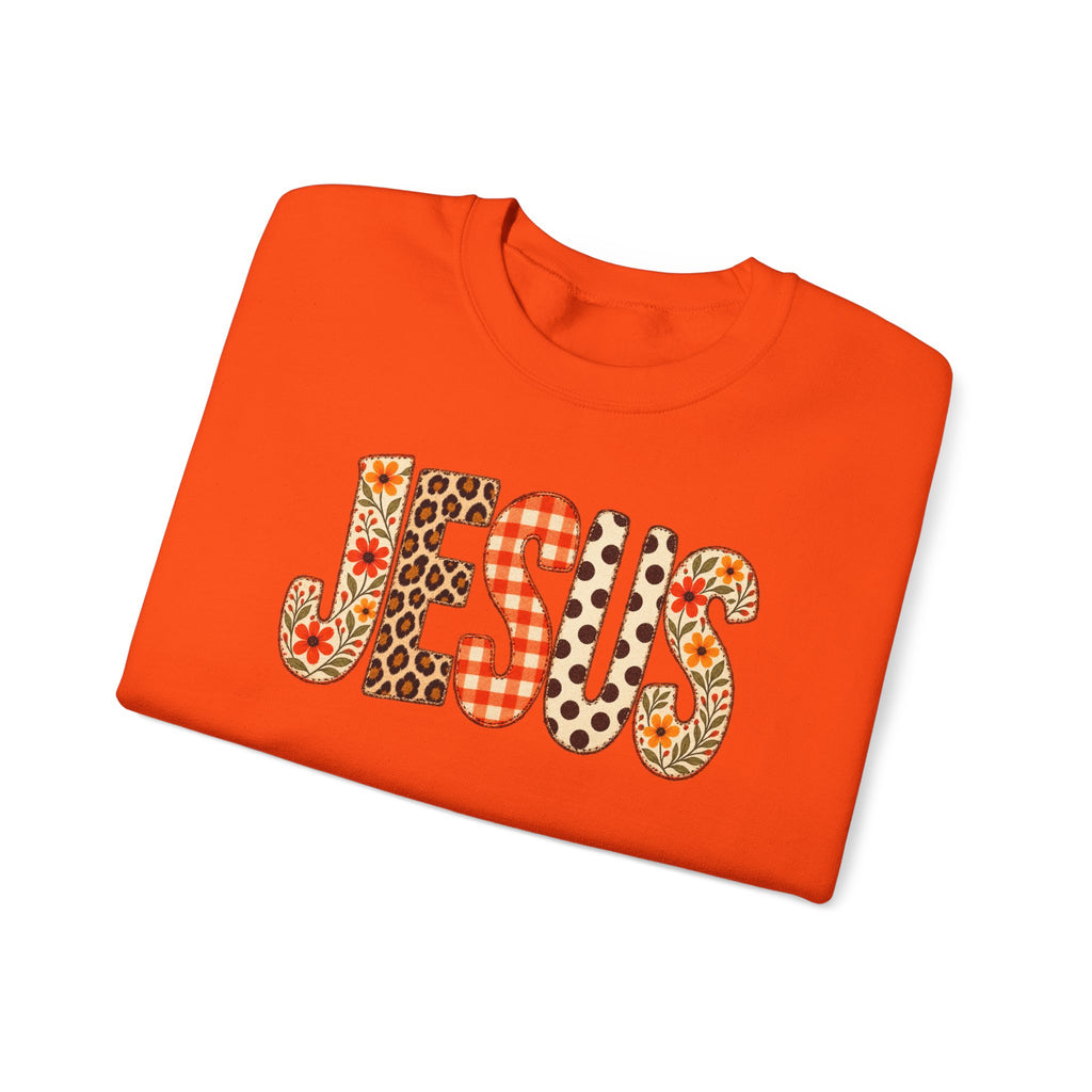 Jesus Floral Patch Sweatshirt — Women's & Men's Christian Crewneck