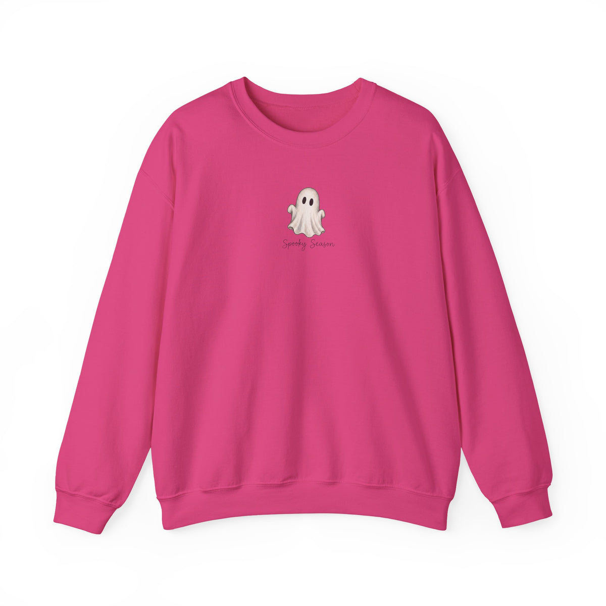 Ghost Cute Crewneck Sweatshirt — Tiny Ghost "Boo" Graphic Pullover