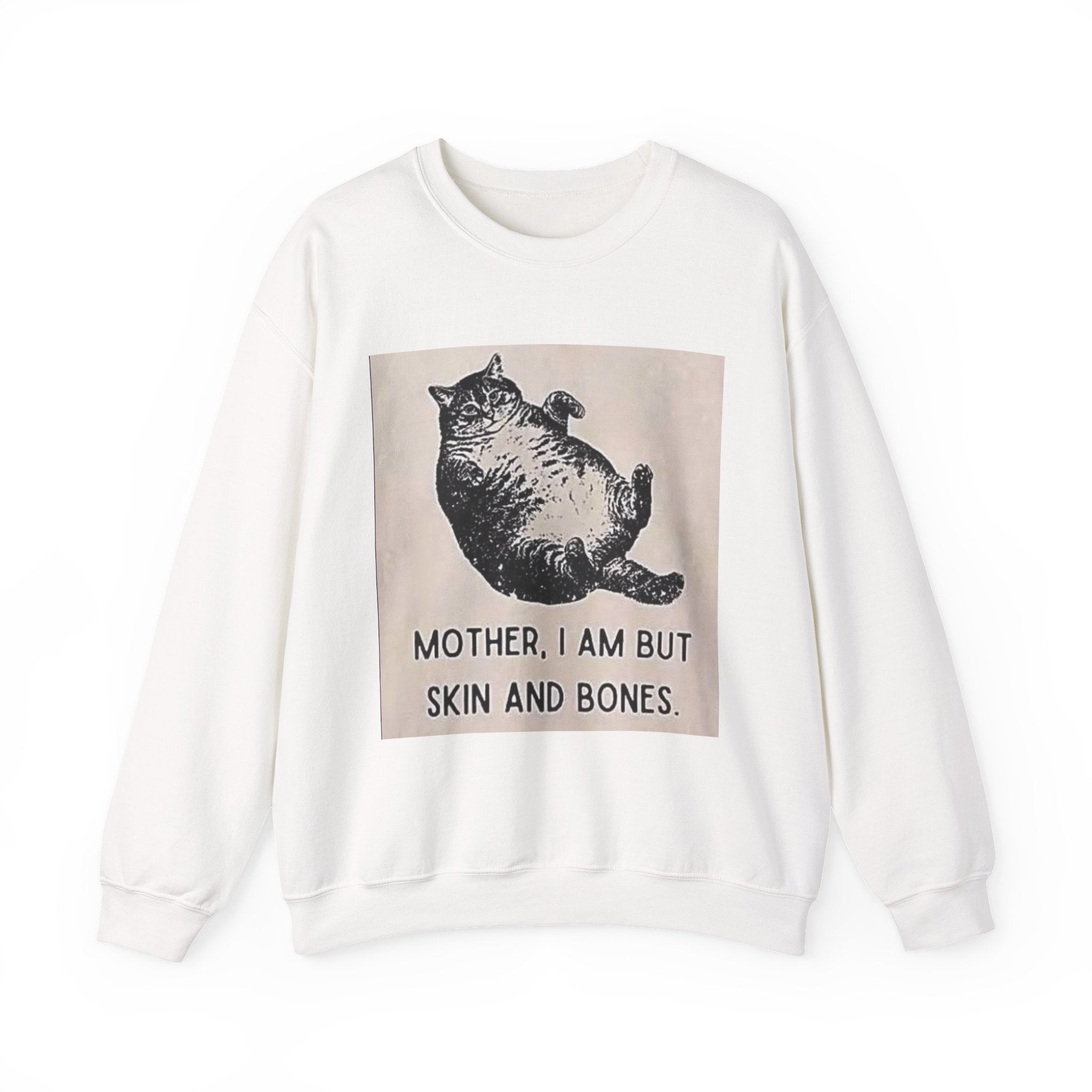 Cat Graphic Sweatshirt — "Mother, I Am But Skin and Bones" Vintage Illustration