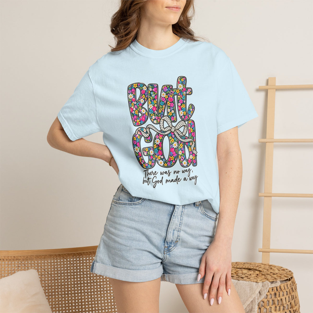 Peace Vibes T-Shirt — "But God" Floral Graphic Tee