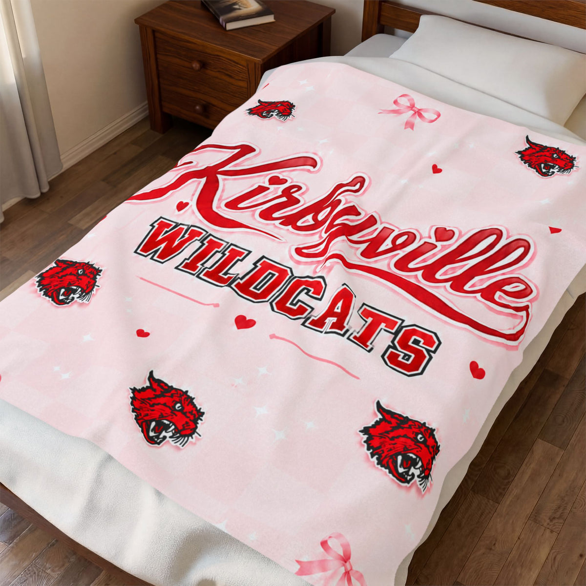 Kirbyville Wildcats Velveteen Plush Blanket - Soft School Spirit Throw