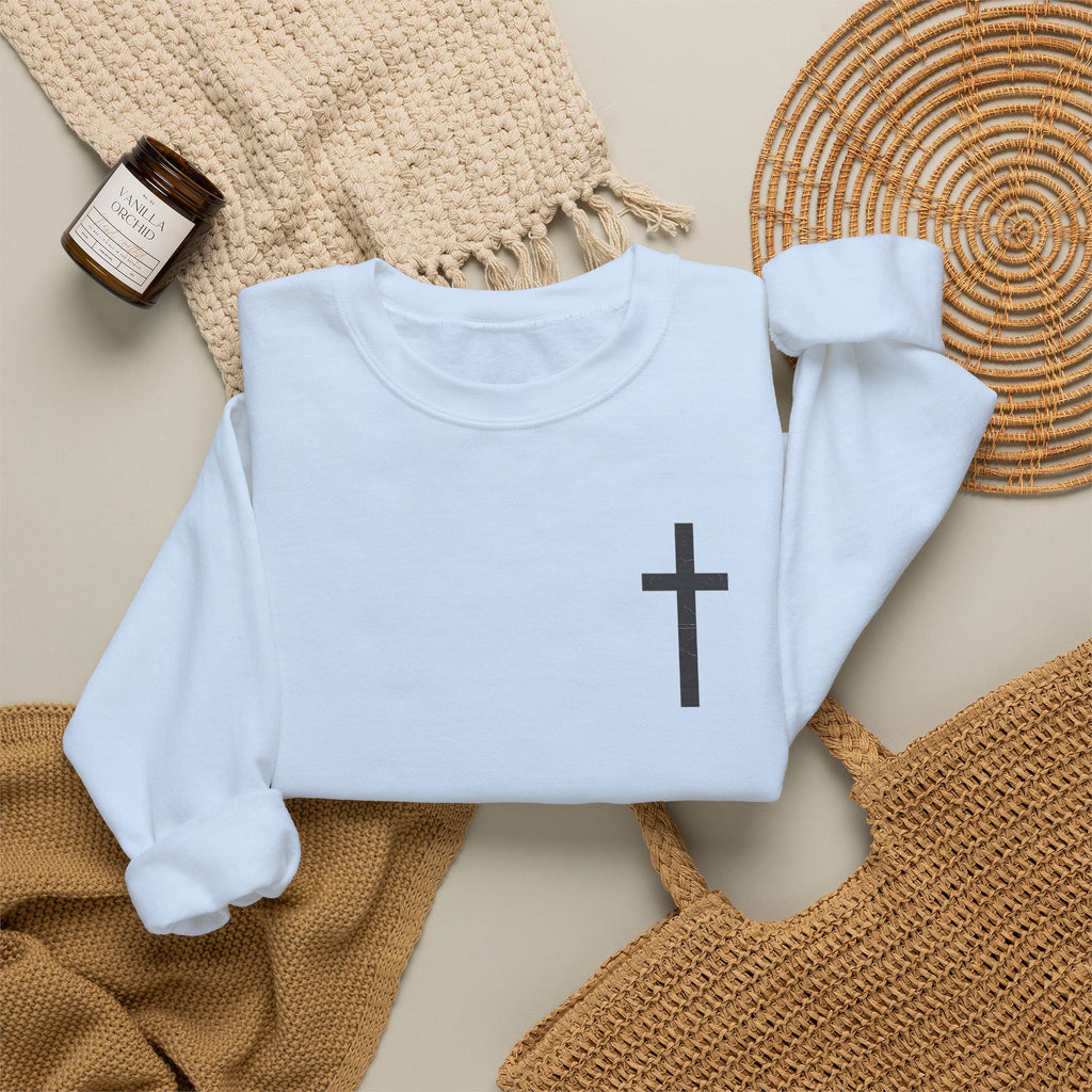 Christian Crewneck Sweatshirt — Isaiah 43:2 Faith Graphic